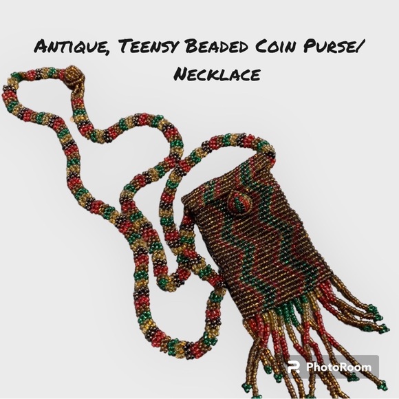 Vintage, Handmade, Glass Seed-Bead Amulet Pouch - Picture 1 of 6